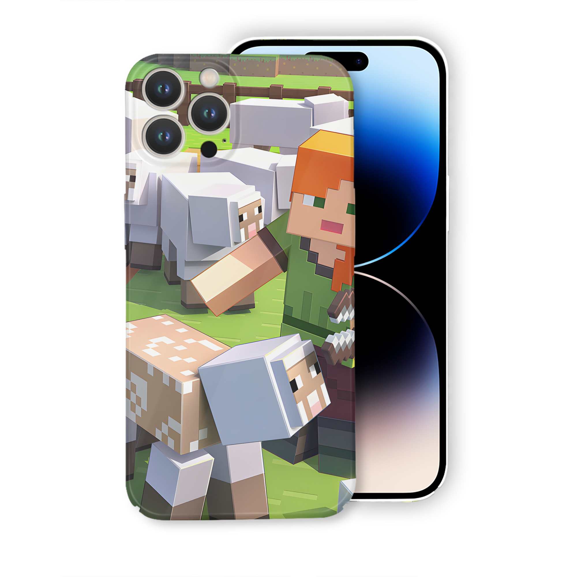 （画像用） マインクラフト ブロックの世界 Minecraft MC Block world 【iPhone 14シリーズ対応】ハードケース